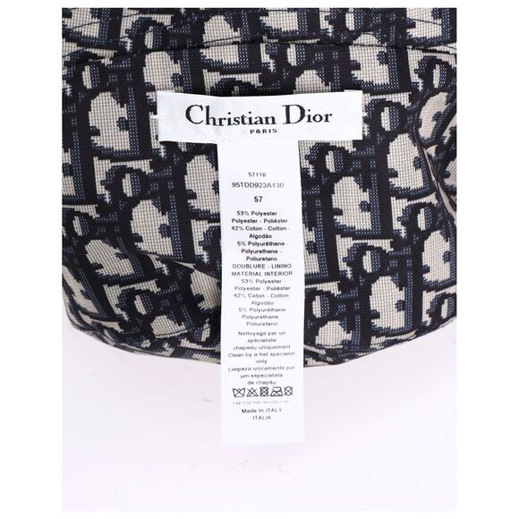 Dior Oblique Teddy- D Reversible Bucket Hat in Navy Blue Cotton - Picture 8 of 8